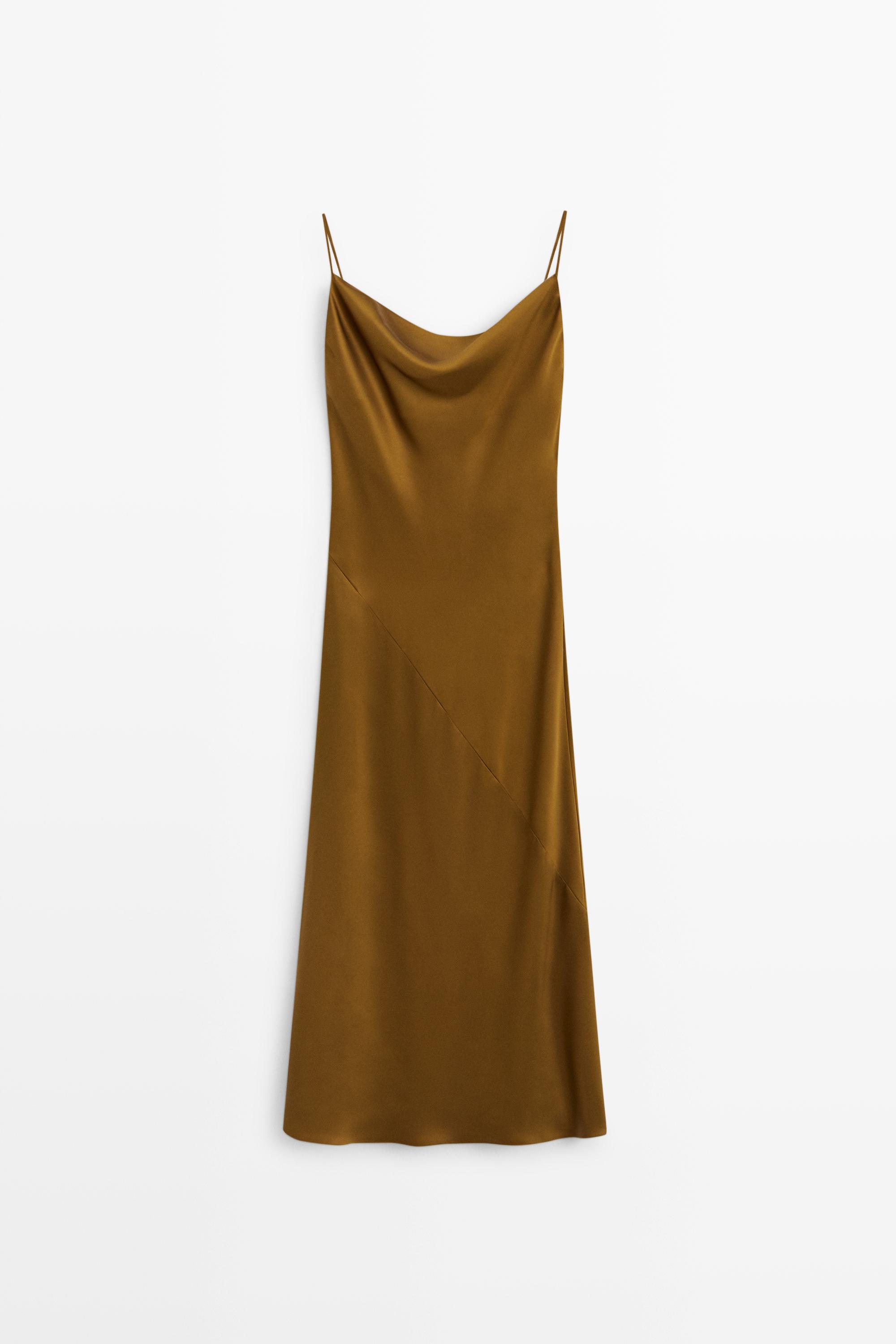 Robe midi fluide satinée